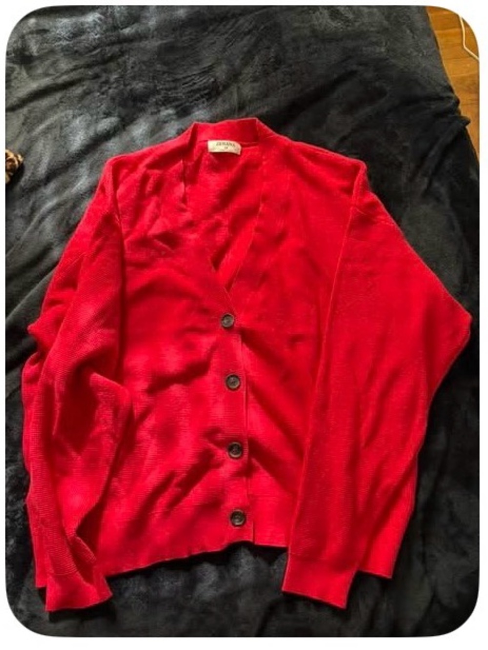 Zenana Outfitters Bright Red V-Neck Button Cardigan